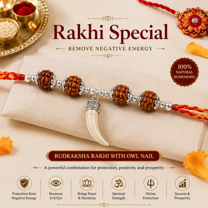 Rakhi with Owl Nail – Siddh Prosperity Rakhi | TANTRAX