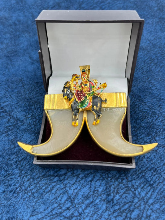 1 GRAM GOLD PLATING LION DUAL NAIL RAJWADI PENDANT FOR MEN DESIGN