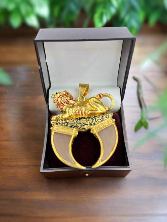 LION DUAL NAIL RAJWADI PENDANT FOR MEN