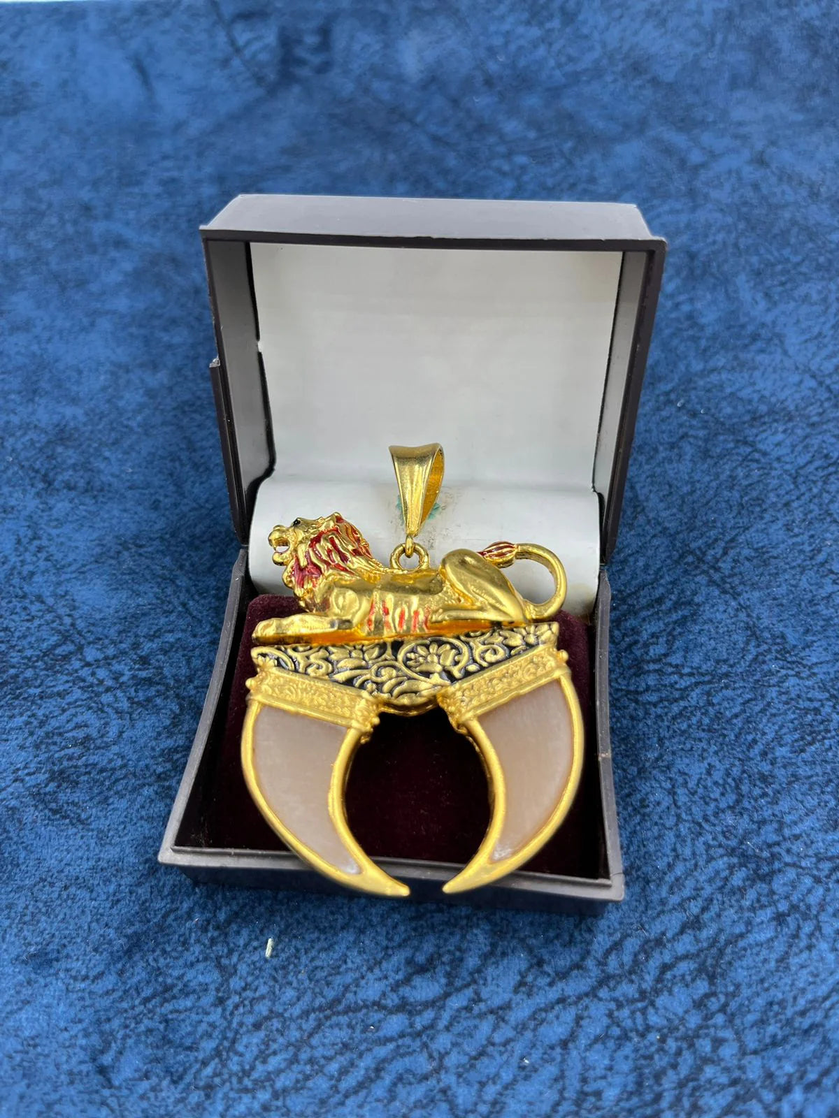 1 GRAM GOLD PLATING LION DUAL NAIL RAJWADI PENDANT FOR MEN DESIGN